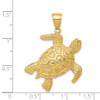 Lex & Lu 14k Yellow Gold 2-D Sea Turtle Pendant - 3 - Lex & Lu