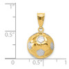 Lex & Lu 14k Yellow Gold & Rhodium Soccer Ball Pendant - 4 - Lex & Lu