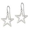 Lex & Lu Sterling Silver Polished Star Dangle Earrings - 2 - Lex & Lu