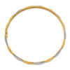 Lex & Lu 14k Yellow Gold & Rhodium Polished Satin D/C Flexible Bangle - 2 - Lex & Lu