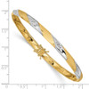 Lex & Lu 14k Yellow Gold & Rhodium Polished Satin D/C Flexible Bangle - 3 - Lex & Lu