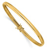 Lex & Lu 14k Yellow Gold Polished Flexible Bangle - Lex & Lu