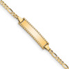 Lex & Lu 14k Yellow Gold 6'' Engravable Figaro Link Baby/Child ID Bracelet - Lex & Lu