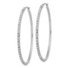 Lex & Lu 14k White Gold Diamond Fascination Lg Round Hinged Hoop Earrings - 2 - Lex & Lu