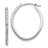 Lex & Lu 14k White Gold Diamond Fascination Oval Hinged Hoop Earrings LAL75868 - Lex & Lu