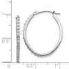 Lex & Lu 14k White Gold Diamond Fascination Oval Hinged Hoop Earrings LAL75868 - 4 - Lex & Lu