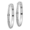 Lex & Lu 14k White Gold Diamond Fascination Oval Hinged Hoop Earrings LAL75874 - 2 - Lex & Lu