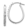 Lex & Lu 14k White Gold Diamond Fascination Oval Hinged Hoop Earrings LAL75889 - Lex & Lu