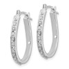 Lex & Lu 14k White Gold Diamond Fascination Oval Hinged Hoop Earrings LAL75889 - 2 - Lex & Lu
