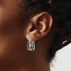 Lex & Lu 14k White Gold Diamond Fascination Blk & Wht Diamond Triple Hoop Earring - 3 - Lex & Lu
