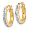 Lex & Lu 14k Yellow Gold Diamond Fascination Round Hinged Hoop Earrings LAL75912 - 2 - Lex & Lu