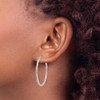 Lex & Lu 14k White Gold Diamond Fascination Round Hinged Hoop Earrings LAL75934 - 3 - Lex & Lu