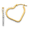 Lex & Lu 14k Yellow Gold Diamond Fascination Heart Hinged Hoop Earrings - Lex & Lu
