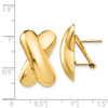 Lex & Lu 14k Yellow Gold Polished X Omega Back Post Earrings LAL75994 - 4 - Lex & Lu