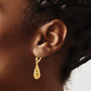 Lex & Lu 14k Yellow Gold Polished & D/C Dangle Leverback Earrings - 3 - Lex & Lu