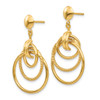 Lex & Lu 14k Yellow Gold Polished & Twisted 3 Circle Fancy Post Earrings - 2 - Lex & Lu