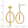 Lex & Lu 14k Yellow Gold Polished Oval Dangle Earrings - 4 - Lex & Lu