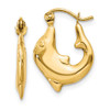 Lex & Lu 14k Yellow Gold Polished Dolphin Hoop Earrings LAL76040 - Lex & Lu