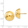 Lex & Lu 14k Yellow Gold Hammered Half Ball Post Earrings LAL76070 - 4 - Lex & Lu