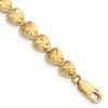 Lex & Lu 14k Yellow Gold D/C Heart Bracelet 7'' - Lex & Lu