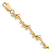 Lex & Lu 14k Yellow Gold Dolphin Bracelet 7'' LAL76095 - Lex & Lu