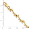 Lex & Lu 14k Yellow Gold Dolphin Bracelet 7'' LAL76095 - 3 - Lex & Lu