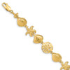 Lex & Lu 14k Yellow Gold Marine Life Bracelet LAL76101 - Lex & Lu