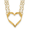 Lex & Lu 14k Yellow Gold Adjustable Double Strand Heart Necklace - Lex & Lu