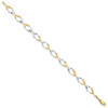 Lex & Lu 14k Yellow Gold & Rhodium w/Rhodium Oval Link Chain Bracelet - 2 - Lex & Lu