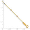 Lex & Lu 14k Tri-color Gold Tri Colored D/C Beaded Cross Bracelet - 3 - Lex & Lu