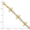 Lex & Lu 14k Yellow Gold D/C Open Cross Bracelet 7.5'' - 3 - Lex & Lu