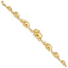 Lex & Lu 14k Yellow Gold Graduated Elephant Bracelet - 2 - Lex & Lu