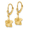 Lex & Lu 14k Yellow Gold Satin & D/C Plumeria Dangle Leverback Earrings - 2 - Lex & Lu