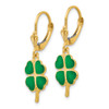 Lex & Lu 14k Yellow Gold Enameled Clover Leverback Earrings - 2 - Lex & Lu