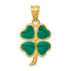 Lex & Lu 14k Yellow Gold Enameled Clover Charm - Lex & Lu