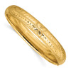 Lex & Lu 14k Yellow Gold 7/16 Oversize Florentine Engraved Hinged Bangle Bracelet - Lex & Lu