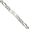 Lex & Lu Sterling Silver Engravable Antiqued Figaro Link ID Bracelet 8'' LAL7623 - Lex & Lu