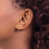 Lex & Lu 14k Yellow Gold 7mm Satin Button Earrings - 3 - Lex & Lu