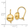 Lex & Lu 14k Yellow Gold Polished 8mm Button Kidney Wire Earrings - 4 - Lex & Lu