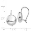 Lex & Lu 14k White Gold Polished 12mm Button Kidney Wire Earrings - 4 - Lex & Lu