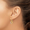 Lex & Lu 14k Yellow Gold & Rhodium Textured and Polished Heart Leverback Earring - 3 - Lex & Lu