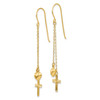 Lex & Lu 14k Yellow Gold Ropa Chain Puffed Heart & D/C Cross Dangle Earrings - 2 - Lex & Lu