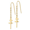 Lex & Lu 14k Yellow Gold Chain Dangle Cross Shepherd Hook Earrings LAL76729 - 2 - Lex & Lu