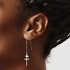 Lex & Lu 14k White Gold Chain Dangle Cross Shepherd Hook Earrings - 3 - Lex & Lu