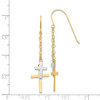 Lex & Lu 14k Yellow Gold Chain Dangle Cross Shepherd Hook Earrings LAL76731 - 4 - Lex & Lu