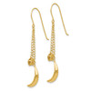 Lex & Lu 14k Yellow Gold Chain Dangle Puffed Moon & Stars Shepherd Hook Earrings - 2 - Lex & Lu