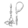 Lex & Lu 14k White Gold Polished Butterfly Leverback Earrings - Lex & Lu