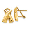 Lex & Lu 14k Yellow Gold Polished X Omega Back Post Earrings LAL76792 - Lex & Lu