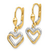 Lex & Lu 14k Two-tone Gold Heart Leverback Dan - 2 - Lex & Lu