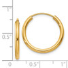 Lex & Lu 14k Yellow Gold Polished Round Endless 2mm Hoop Earrings LAL76908 - 4 - Lex & Lu